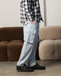 Carre Denim Superior Cargo Joggers Light Blue
