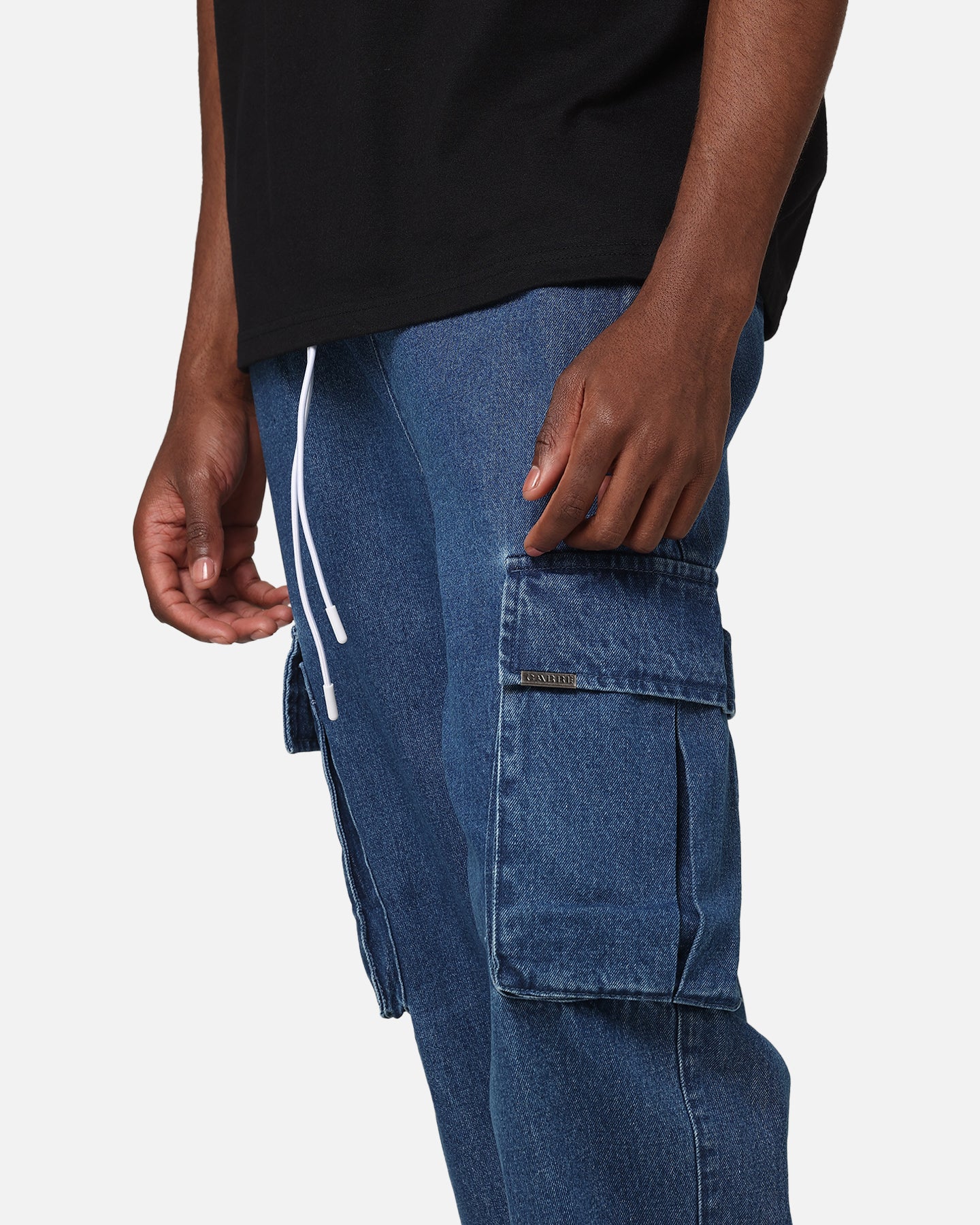 Carre Denim Superior Cargo Joggers Mid Blue Denim | Culture Kings US