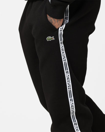 Lacoste Logo Tape Fleece Track Pants Black