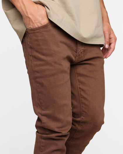 MNML X491 Convertible Skinny Denim Jeans Brown