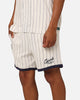 Carre Base Pinstripe Shorts Off White