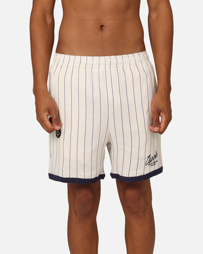 Carre Base Pinstripe Shorts Off White