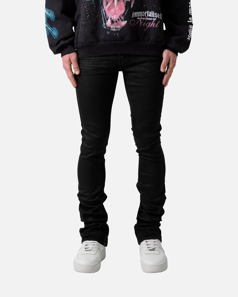 MNML X491 Convertible Skinny Denim Jeans Waxed Black | Culture