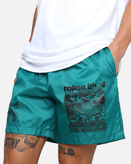 Rolling Loud Miami 23 Beach Shorts Cyan