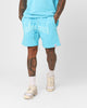 Fallen Breed Puff Logo Zip Sweat Shorts Aqua