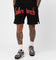 Fallen Breed Puff Logo Zip Sweat Shorts Black/Red