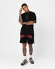 Fallen Breed Puff Logo Zip Sweat Shorts Black/Red