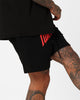 Fallen Breed Puff Logo Zip Sweat Shorts Black/Red