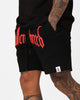 Fallen Breed Puff Logo Zip Sweat Shorts Black/Red