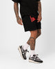 Fallen Breed Puff Logo Zip Sweat Shorts Black/Red