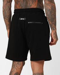 Fallen Breed Puff Logo Zip Sweat Shorts Black/Red