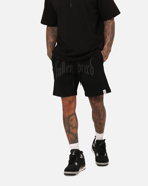 Fallen Breed Puff Logo Zip Sweat Shorts Black/Black