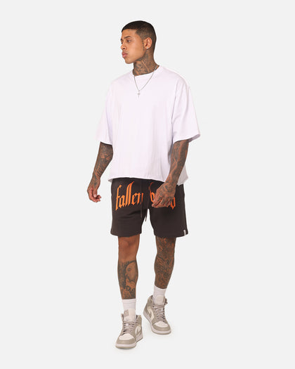 Fallen Breed Puff Logo Zip Sweat Shorts Charcoal/Orange