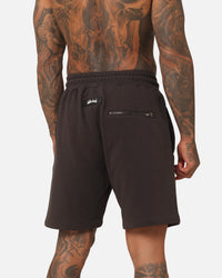 Fallen Breed Puff Logo Zip Sweat Shorts Charcoal/Orange