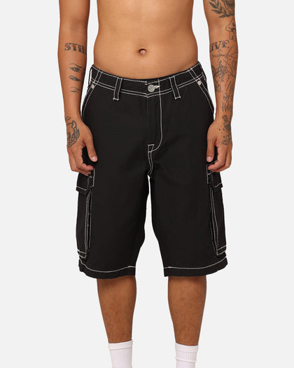 True Religion Big T Cargo Shorts Jet Black