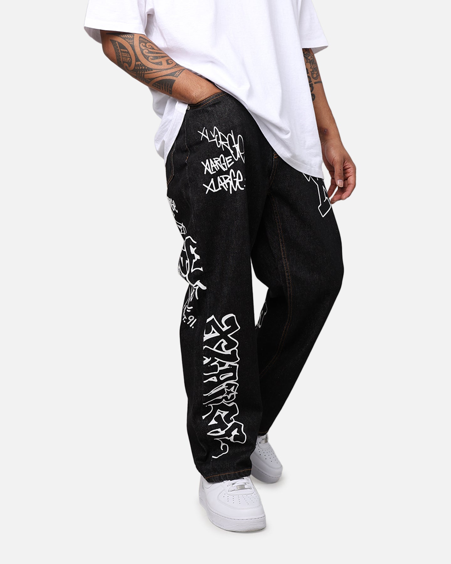 X-Large Graffiti Denim Jeans Black | Culture Kings US