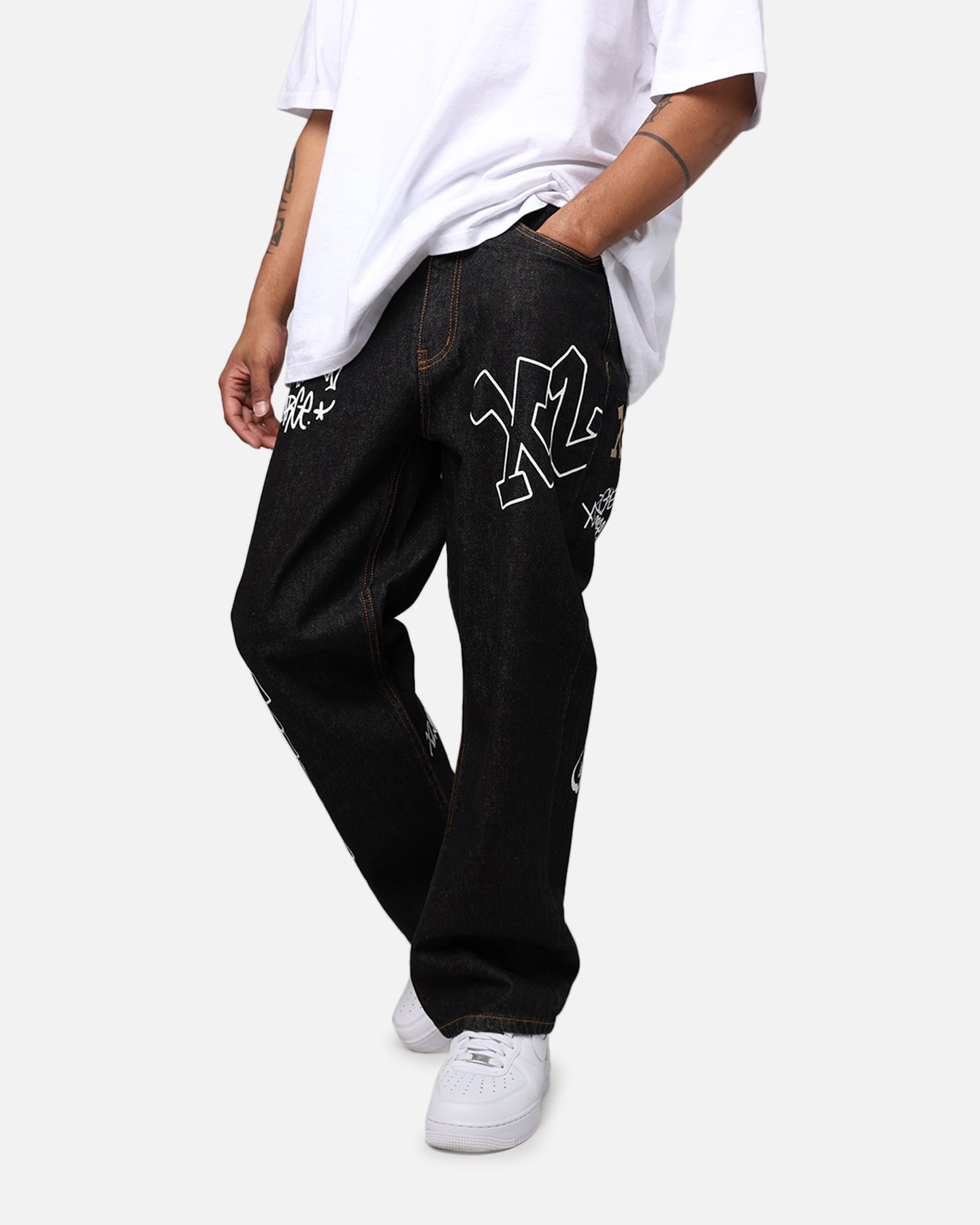 X-Large Graffiti Denim Jeans Black | Culture Kings US