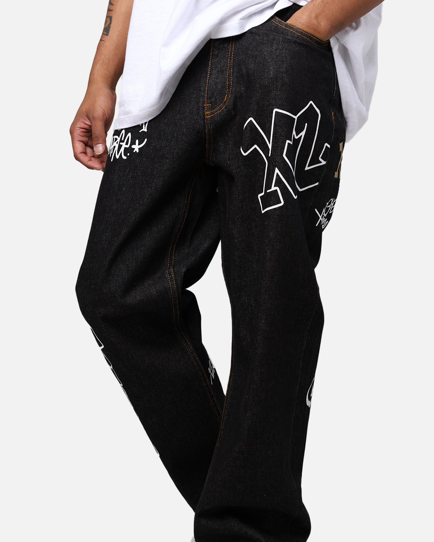 X-Large Graffiti Denim Jeans Black | Culture Kings US