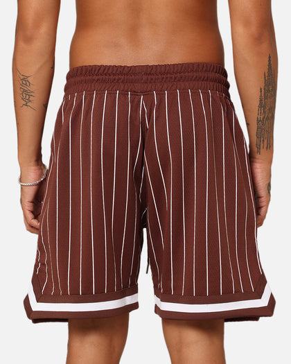 New Era New York Yankees Mesh Pinstripe Shorts Brown