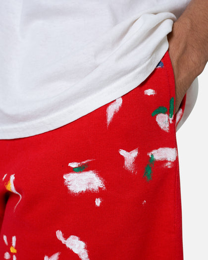 MNML Contrast Paneled Sweatshorts Red