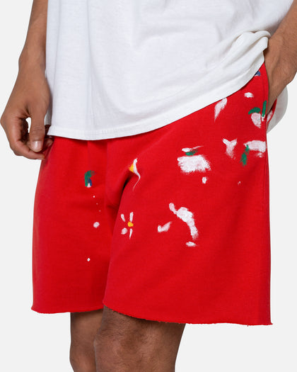 MNML Contrast Paneled Sweatshorts Red