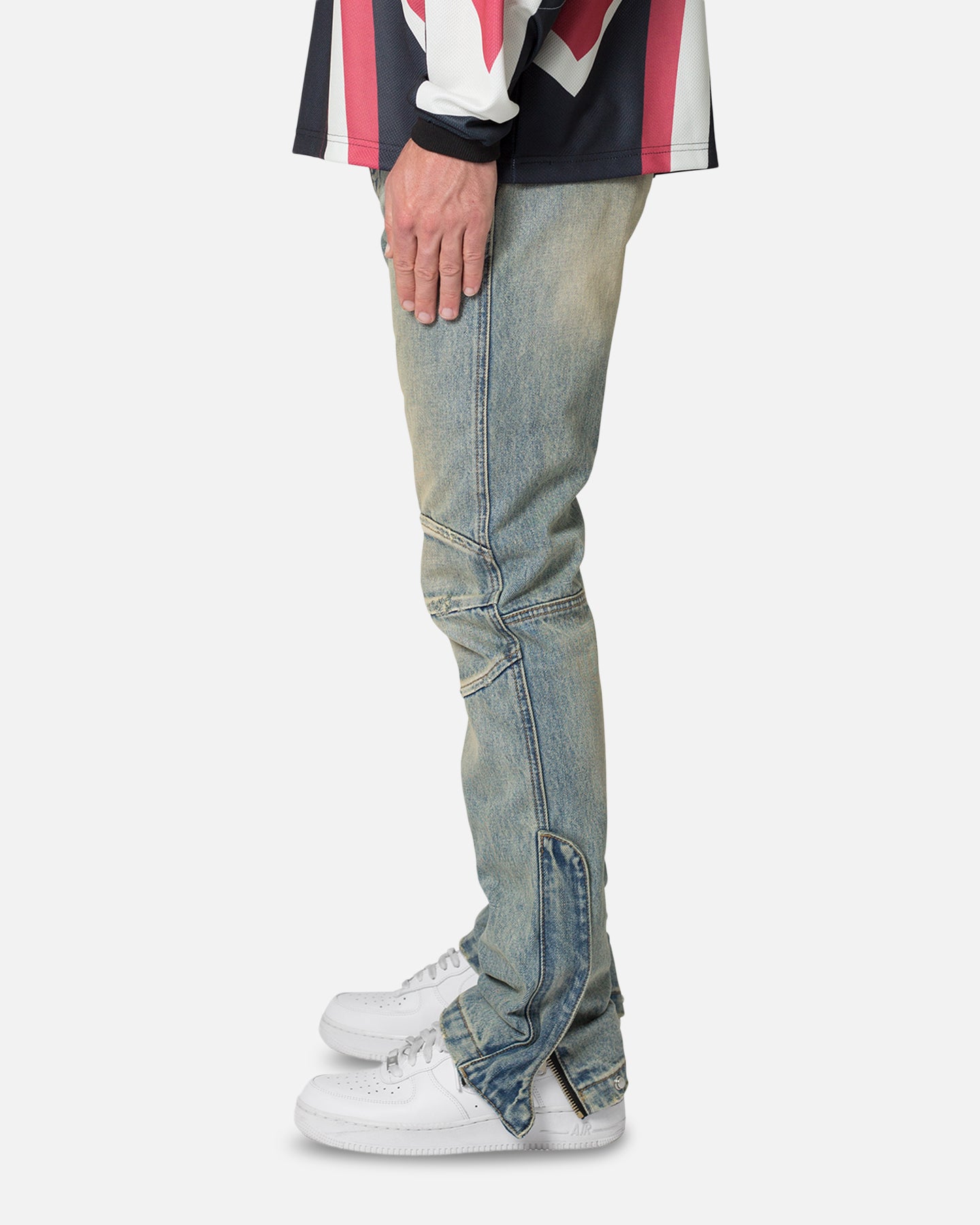 MNML D529 Moto Denim Jeans Vintage Blue | Culture Kings US