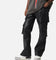 MNML Leather Double Snap Cargo Pants Black