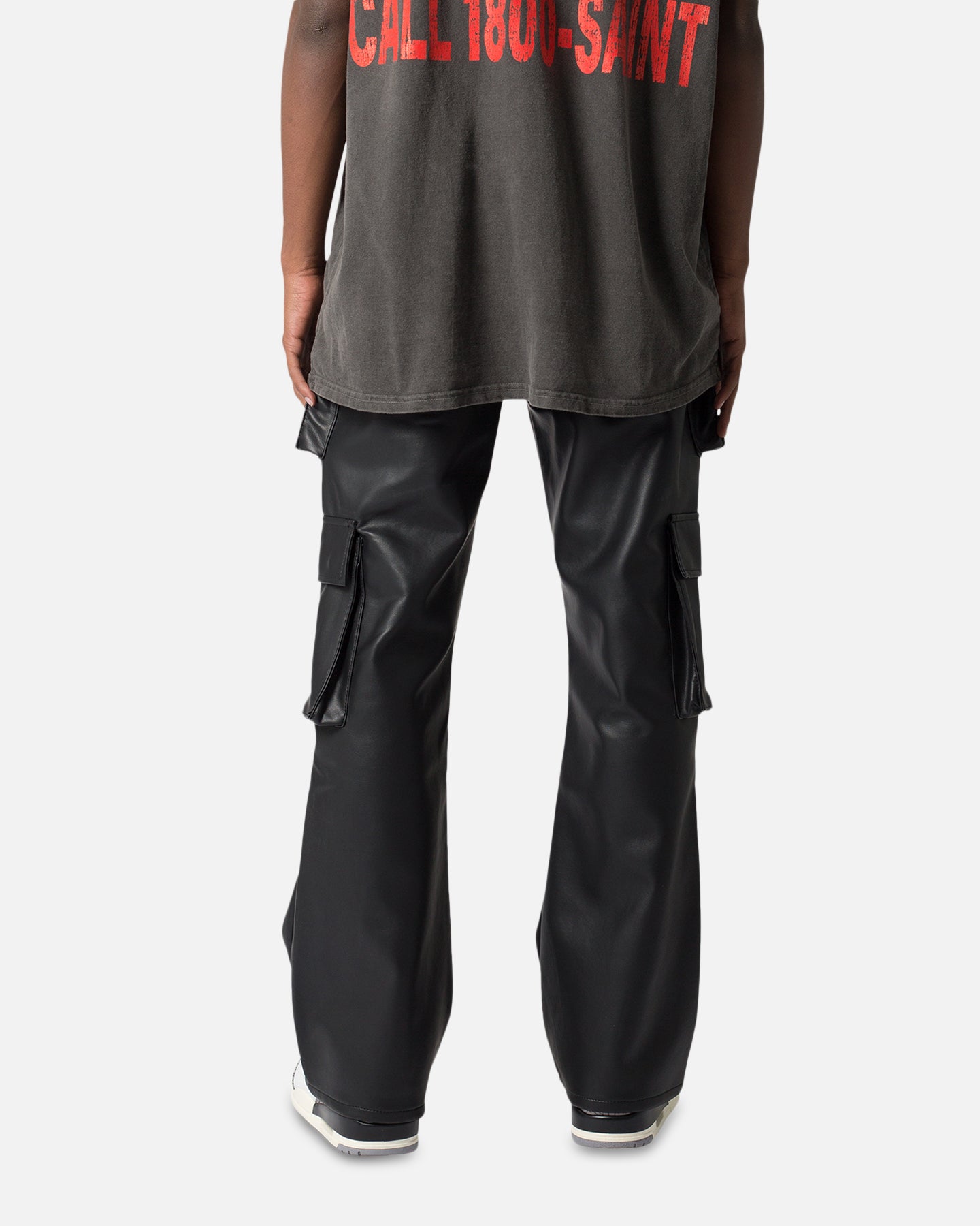 MNML Leather Double Snap Cargo Pants Black | Culture Kings US