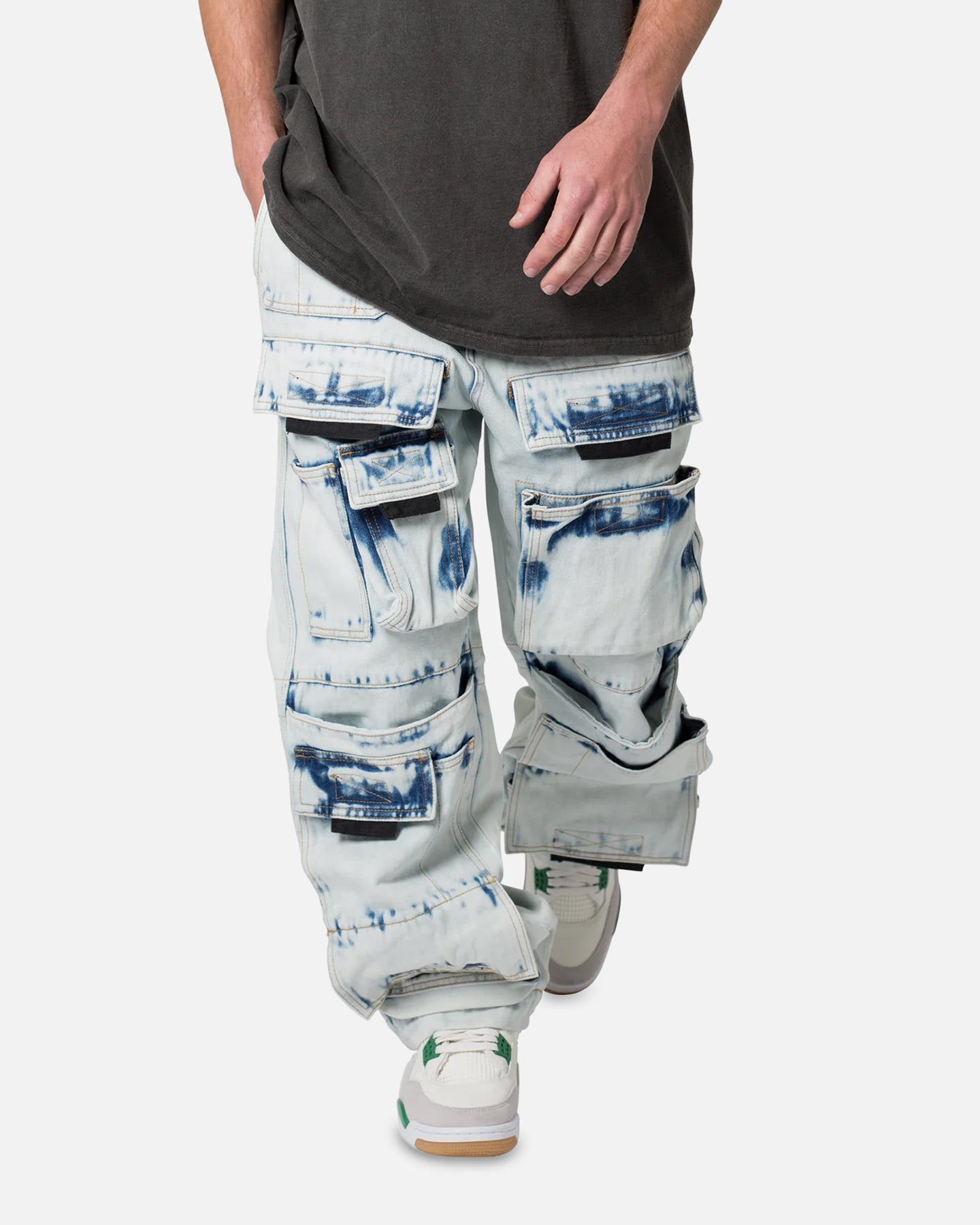 MNML Baggy Skater Cargo Denim Jeans Blue | Culture Kings US