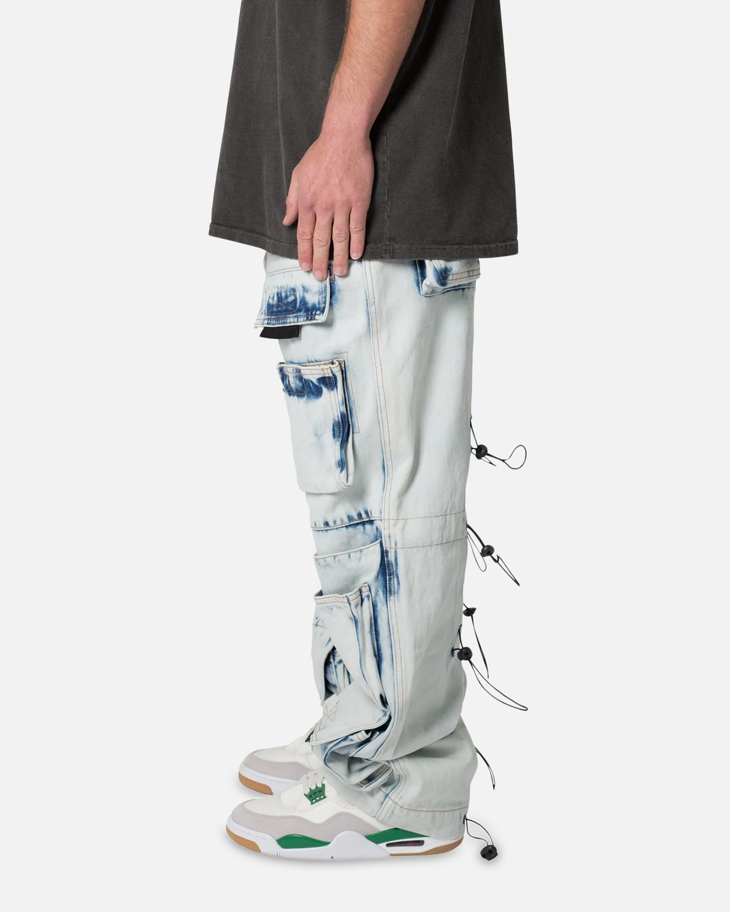 MNML Baggy Skater Cargo Denim Jeans Blue | Culture Kings US