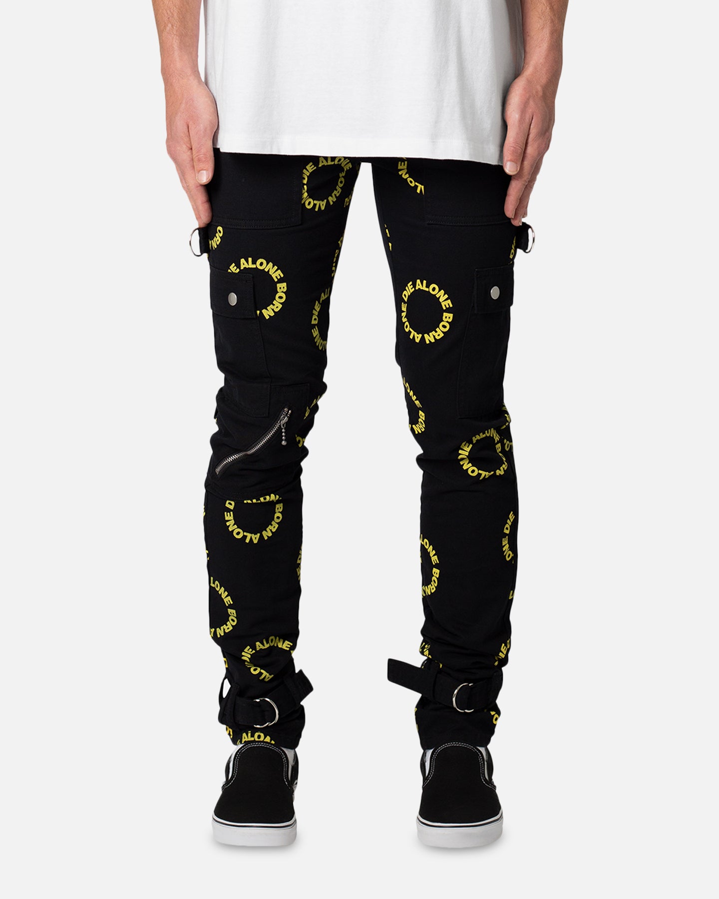 MNML M564 Punk Cargo Pants Black/Yellow | Culture Kings US