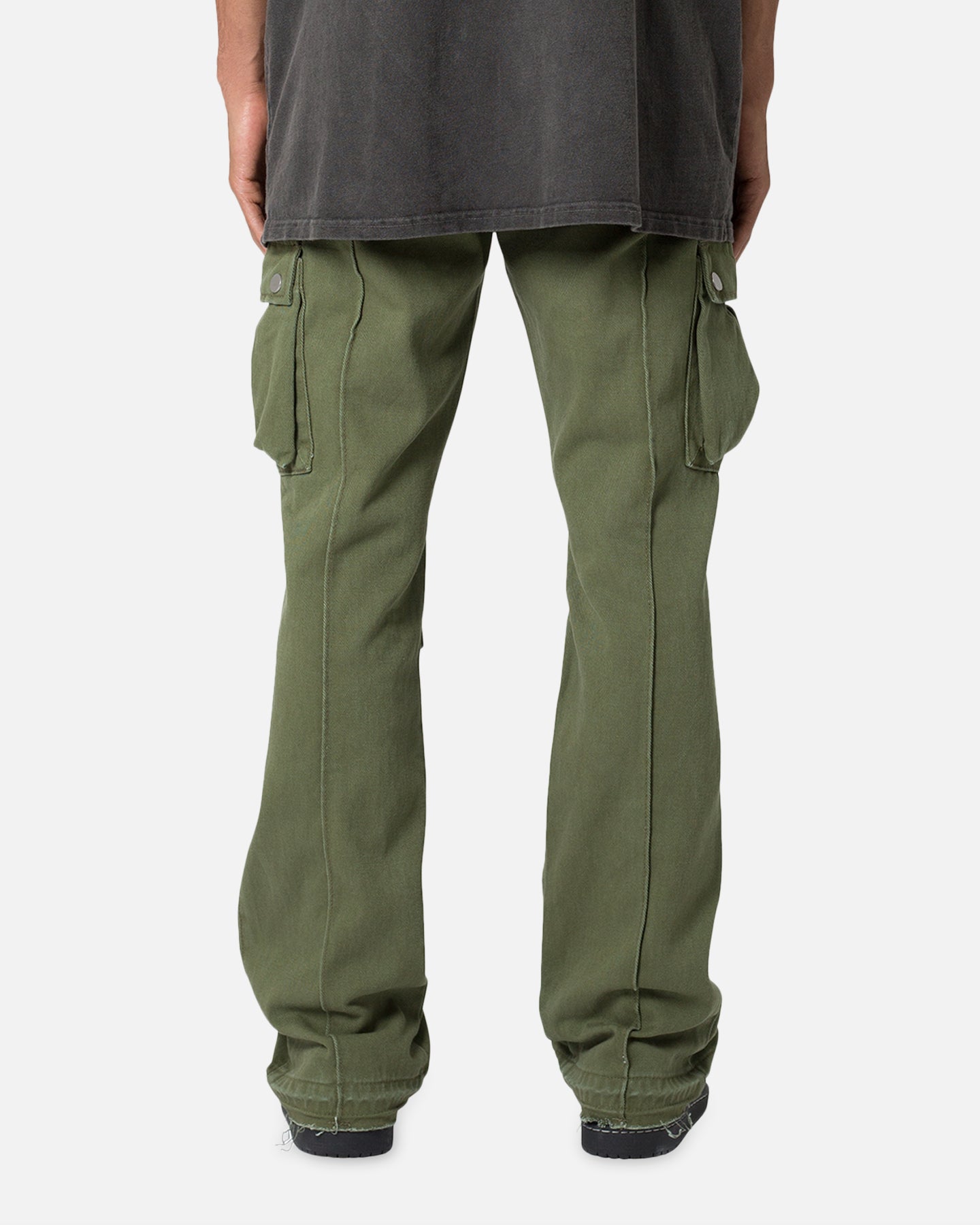 MNML Front Zip Flare Cargo Pants Olive | Culture Kings US