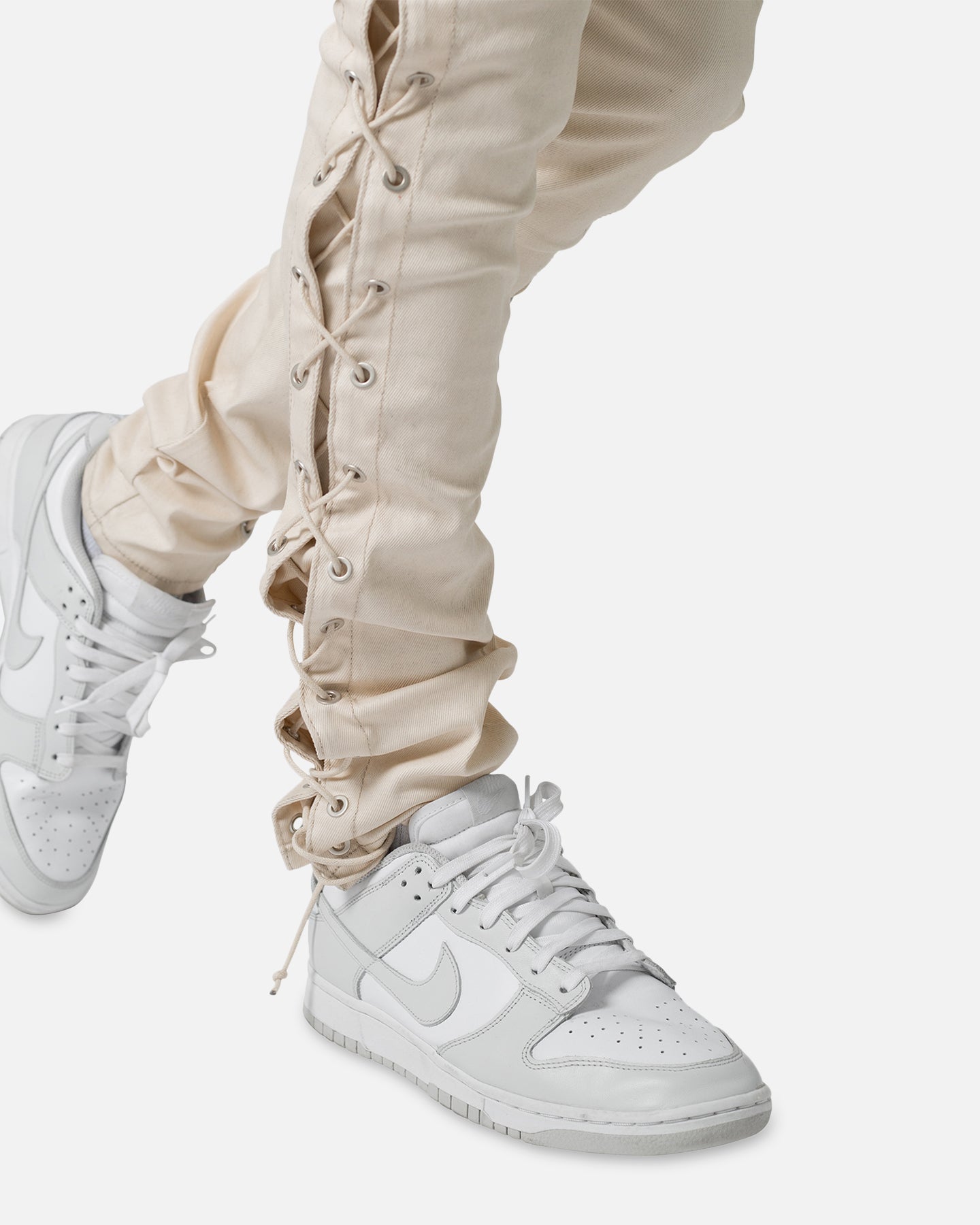 パンツ mnml MNML X566 Skinny Leather Lace-Up Pants Cream | Culture Kings US