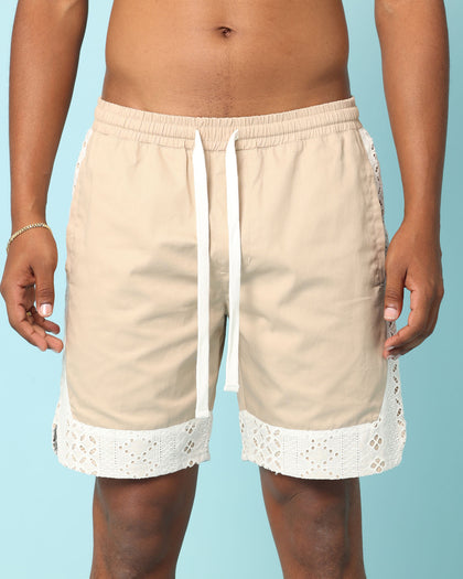 Carré Bandana Lace Shorts Stone