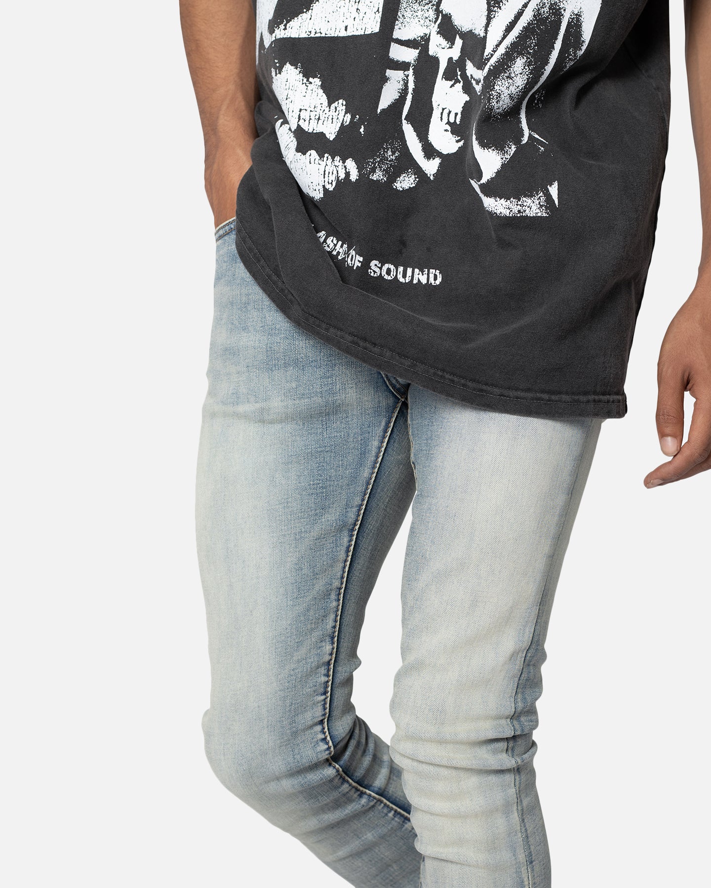 MNML X514 Skinny Stacked Denim Jeans Medium Blue | Culture Kings US
