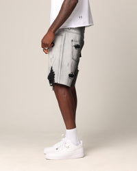 Saint Morta Sidewinder Denim Shorts Black Wash