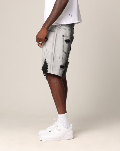 Saint Morta Sidewinder Denim Shorts Black Wash