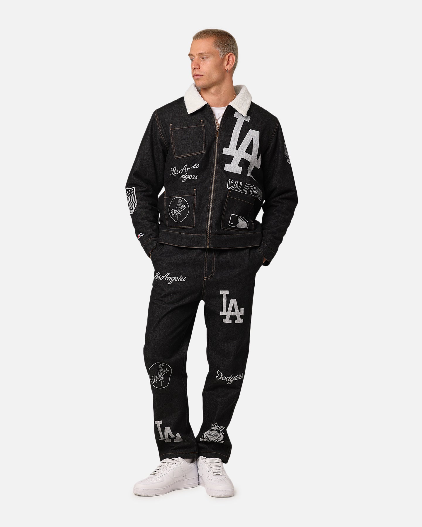 Majestic Athletic Los Angeles Dodgers Etched Denim Jeans Washed