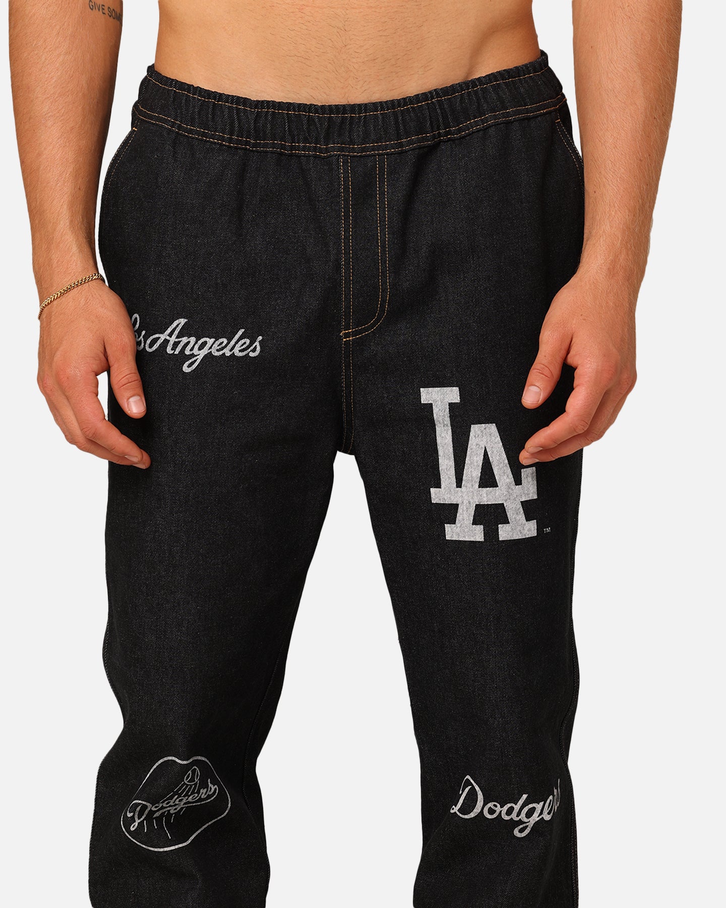 Majestic Athletic Los Angeles Dodgers Etched Denim Jeans Washed