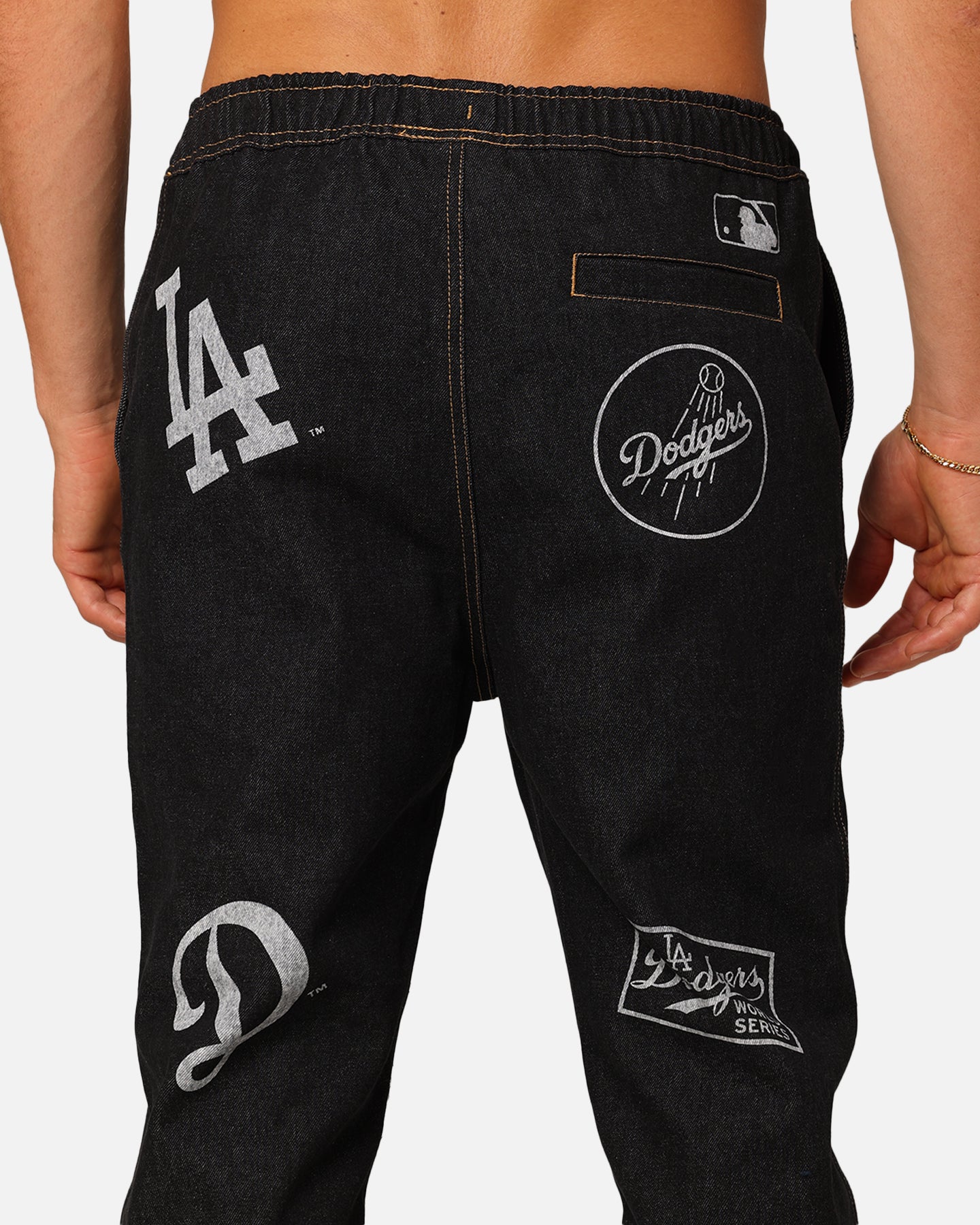 Majestic Athletic Los Angeles Dodgers Etched Denim Jeans Washed