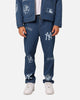 Majestic Athletic New York Yankees Etched Denim Jeans Washed Blue Denim