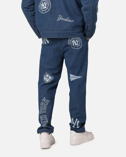 Majestic Athletic New York Yankees Etched Denim Jeans Washed Blue Denim