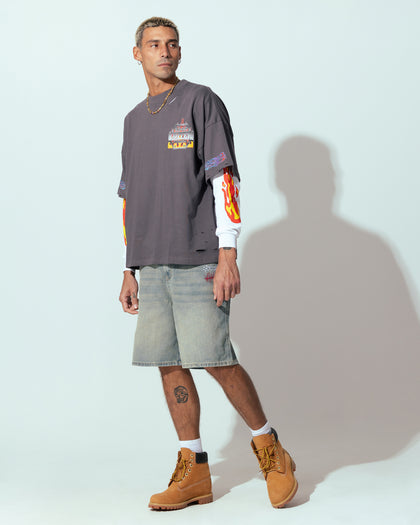 Loiter Sk8 Jorts Washed Blue