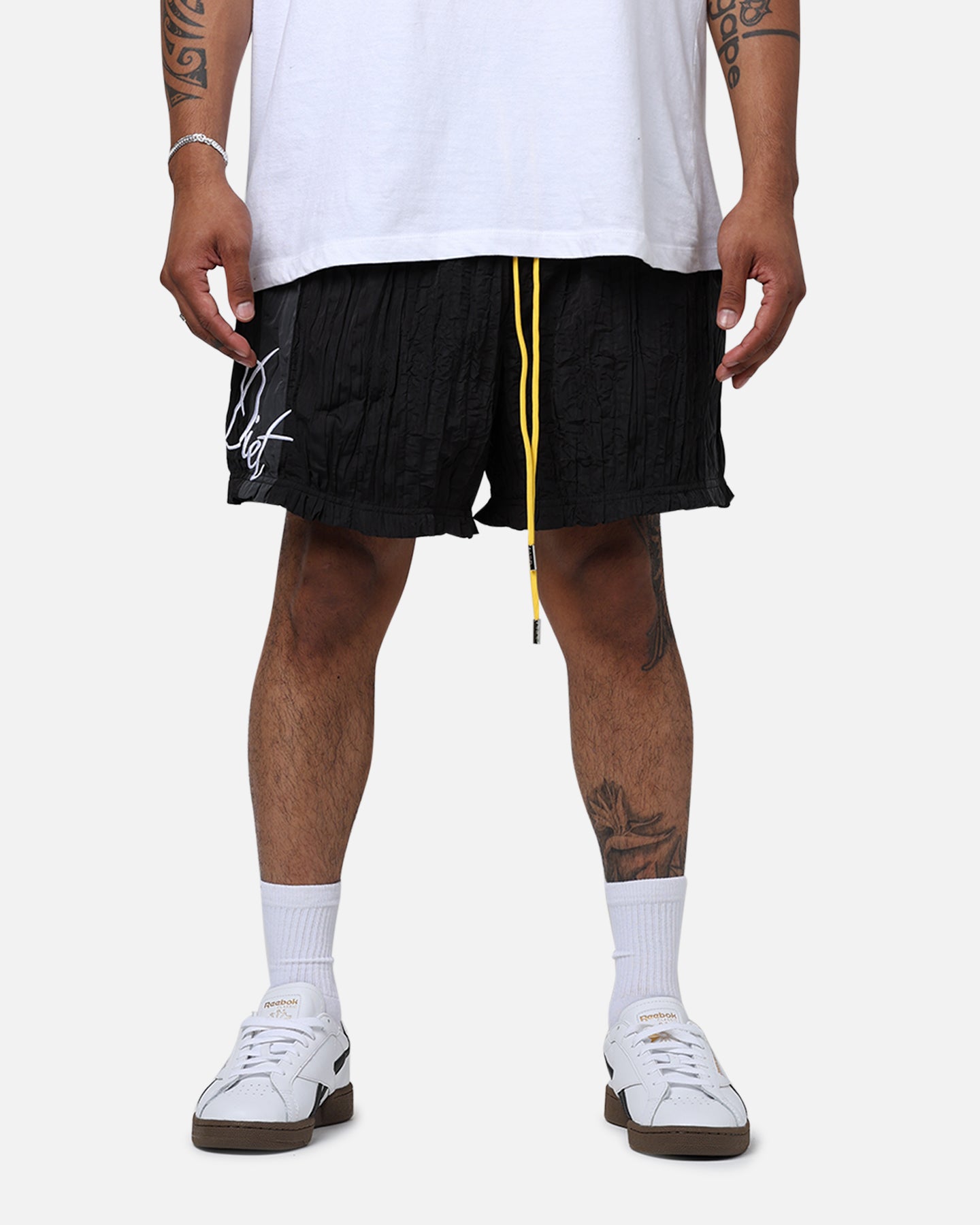 新品タグ付 ThanhMoe × Setinn Nylon Shorts XXL Diet Starts Monday Crinkled Nylon Shorts Black/Grey | Culture Kings US