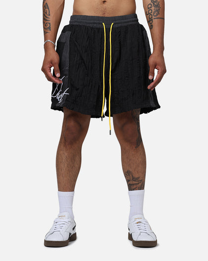 Diet Starts Monday Crinkled Nylon Shorts Black/Grey