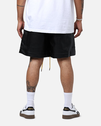 Diet Starts Monday Leather Script Shorts Black