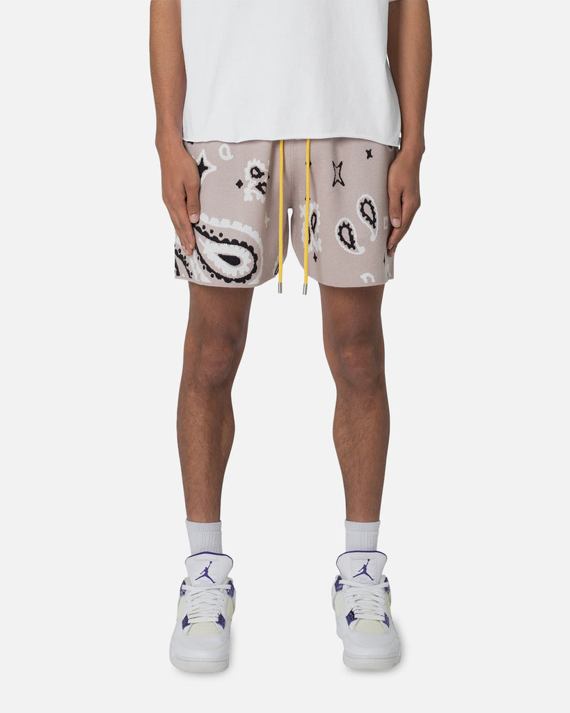 MNML Paisley Knit Shorts Taupe | Culture Kings US
