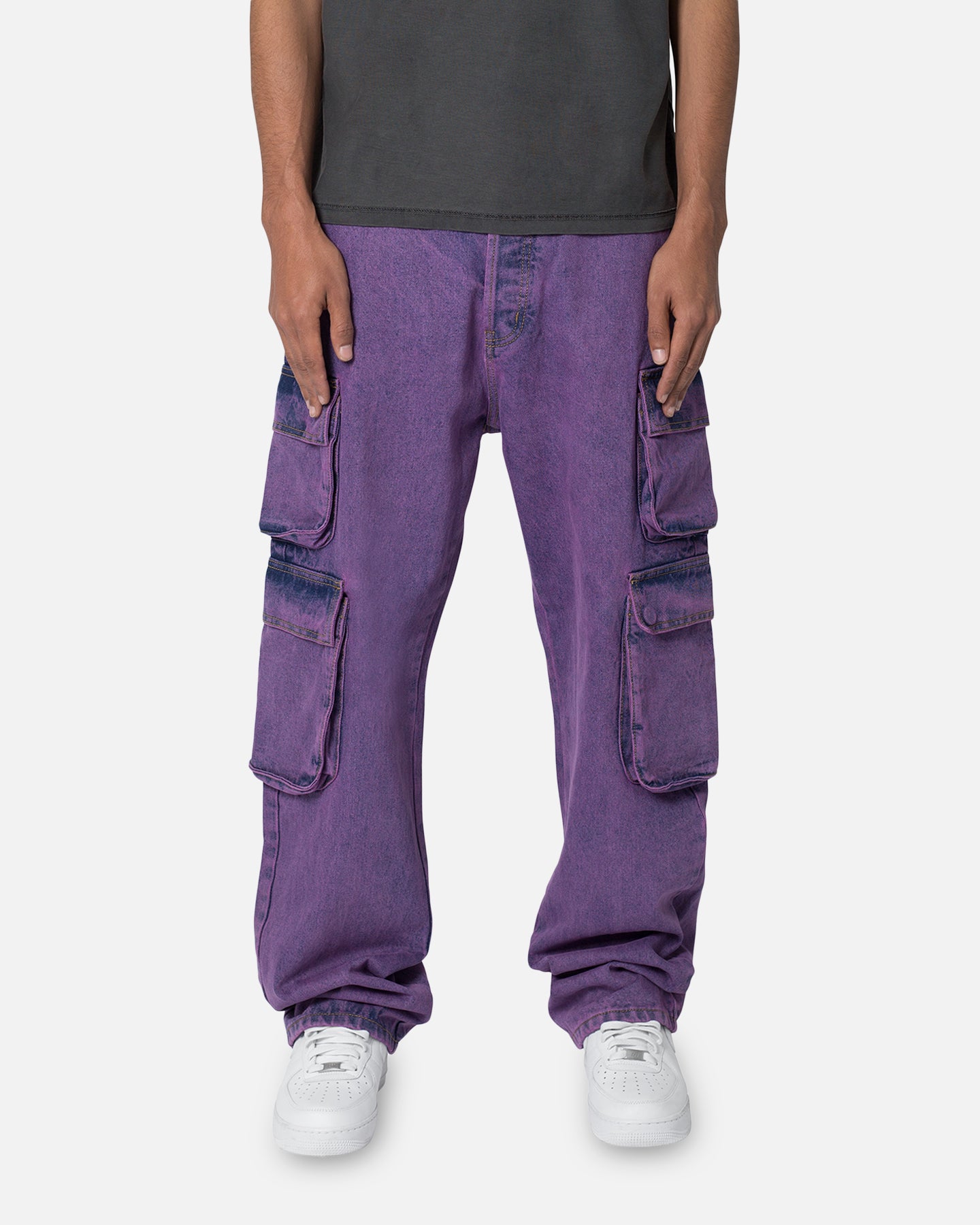 MNML V580 Baggy Cargo Pants Purple | Culture Kings US