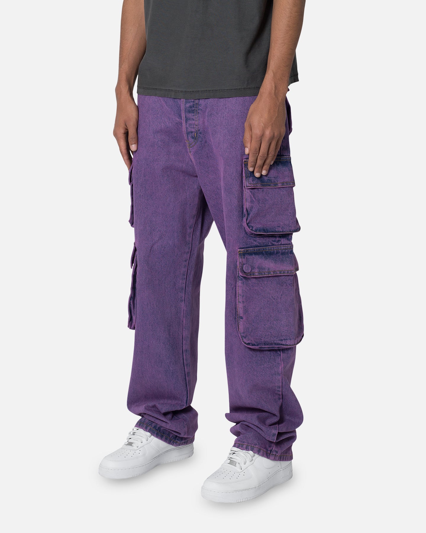MNML V580 Baggy Cargo Pants Purple | Culture Kings US