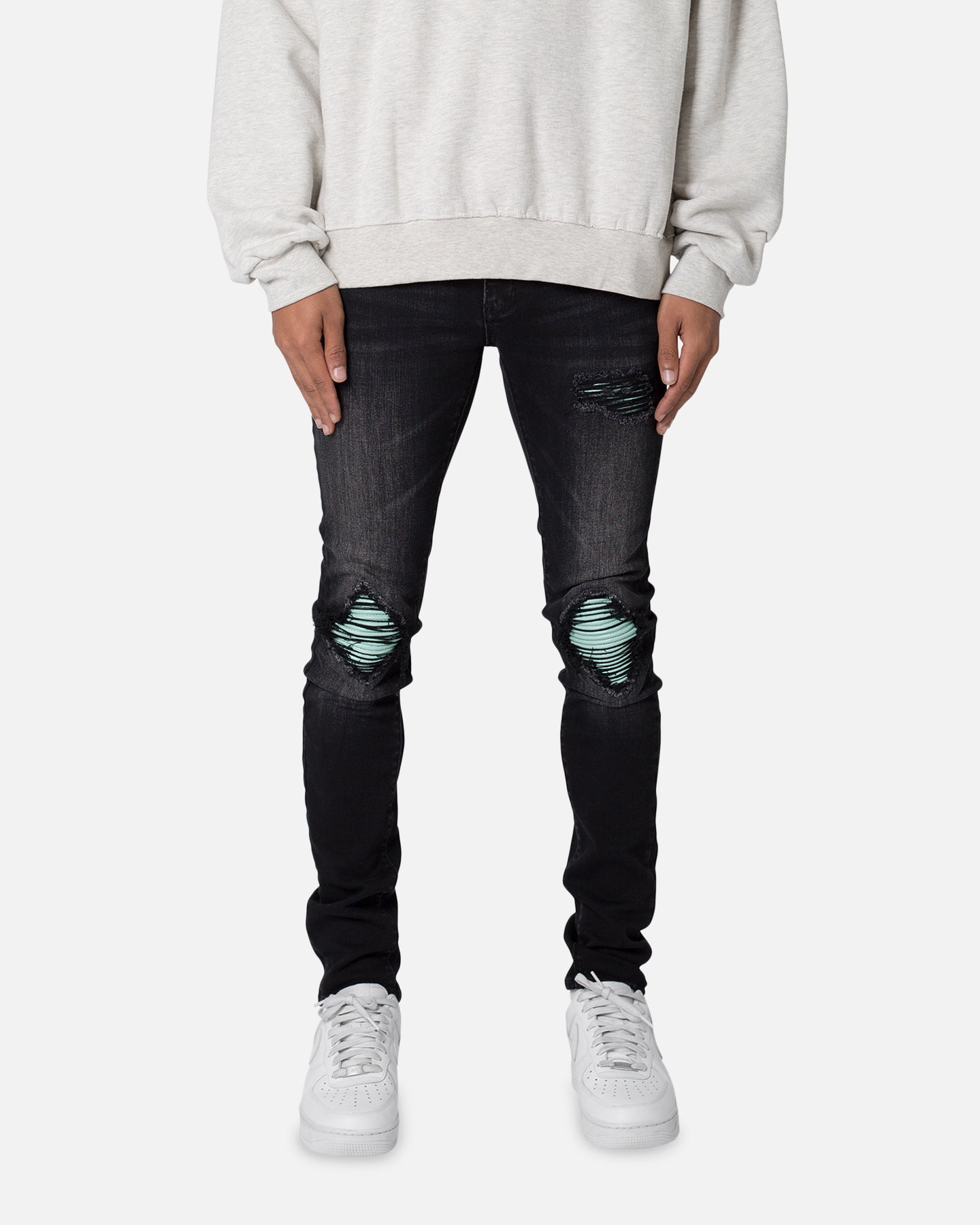 MNML X559 Skinny Denim Jeans Black/Green | Culture Kings US